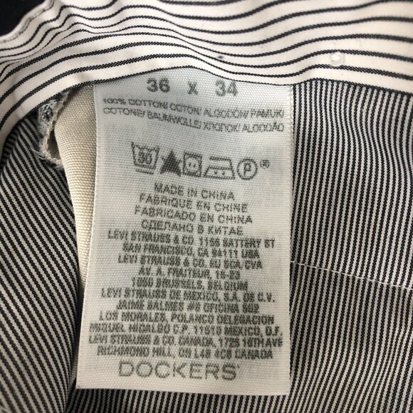 Dockers D3 Dress Pants Mens 36 x 34 Beige Flat Front Classic Fit - Picture 8 of 10
